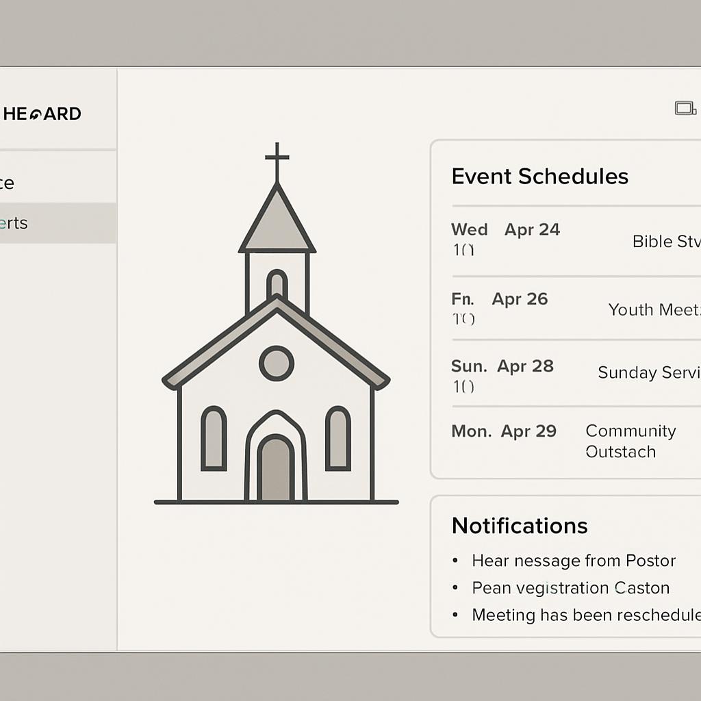 Agenda de eventos eclesiásticos com detalhes de datas e informações sobre cancelamentos.